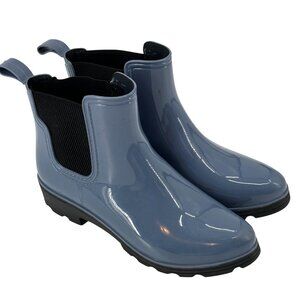 Ocean & Coast Womens Blue Chelsea Waterproof Slip-On Rain Boots Size 10
